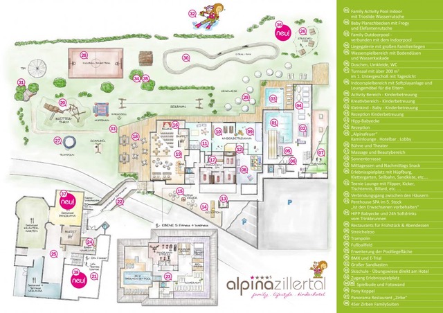 Zeichnung des alpina Zillertal in Fügen